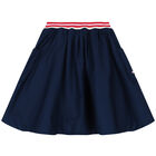 Girls Navy Blue Varsity Logo Skirt, 1, hi-res
